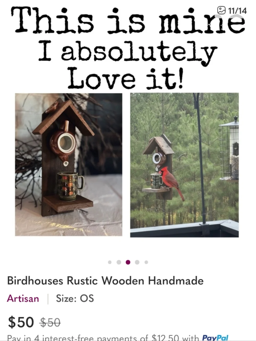 Rustic Wooden Handmade Bird Feeder Green With Envy